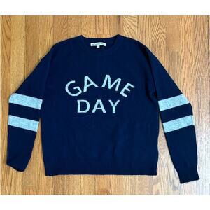 The Cashmere Project Blue White "Game Day" Pullover Long Sleeve Women's Sweater‎